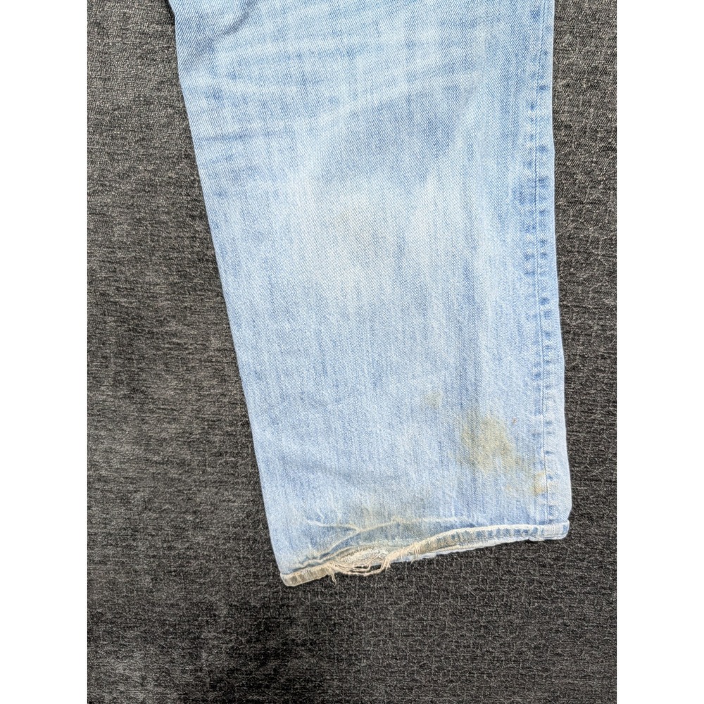 Aeropostale Benton Original Bootcut Jeans Mens 35x27 Light Wash Distressed Blue - Picture 9 of 9